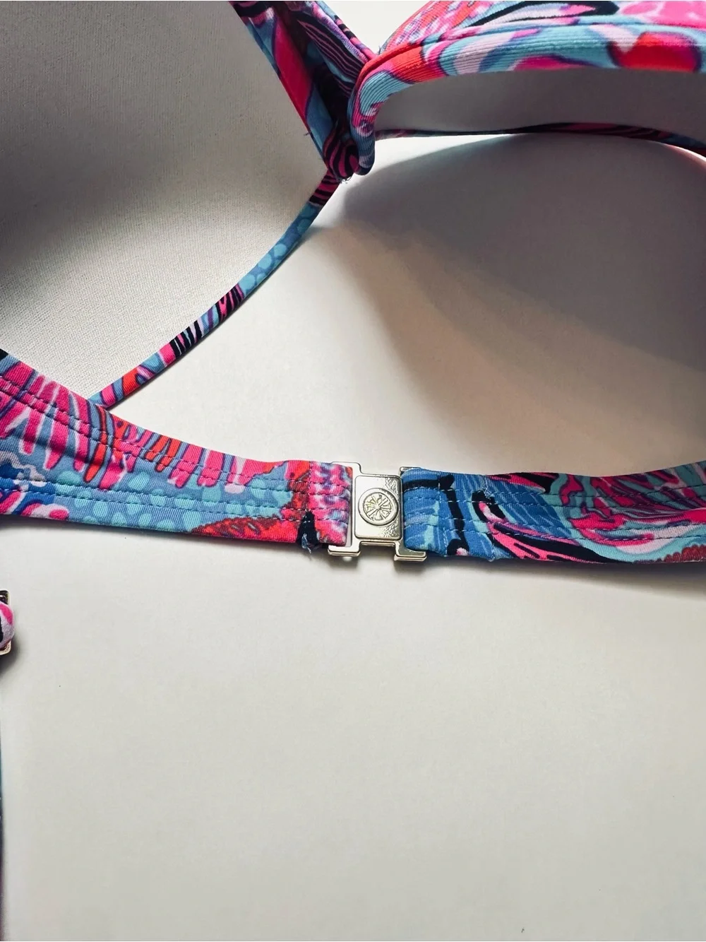 Lilly Pulitzer Tropical Floral Bikini Set Blue Pink Underwire Top 12 Bottom 10